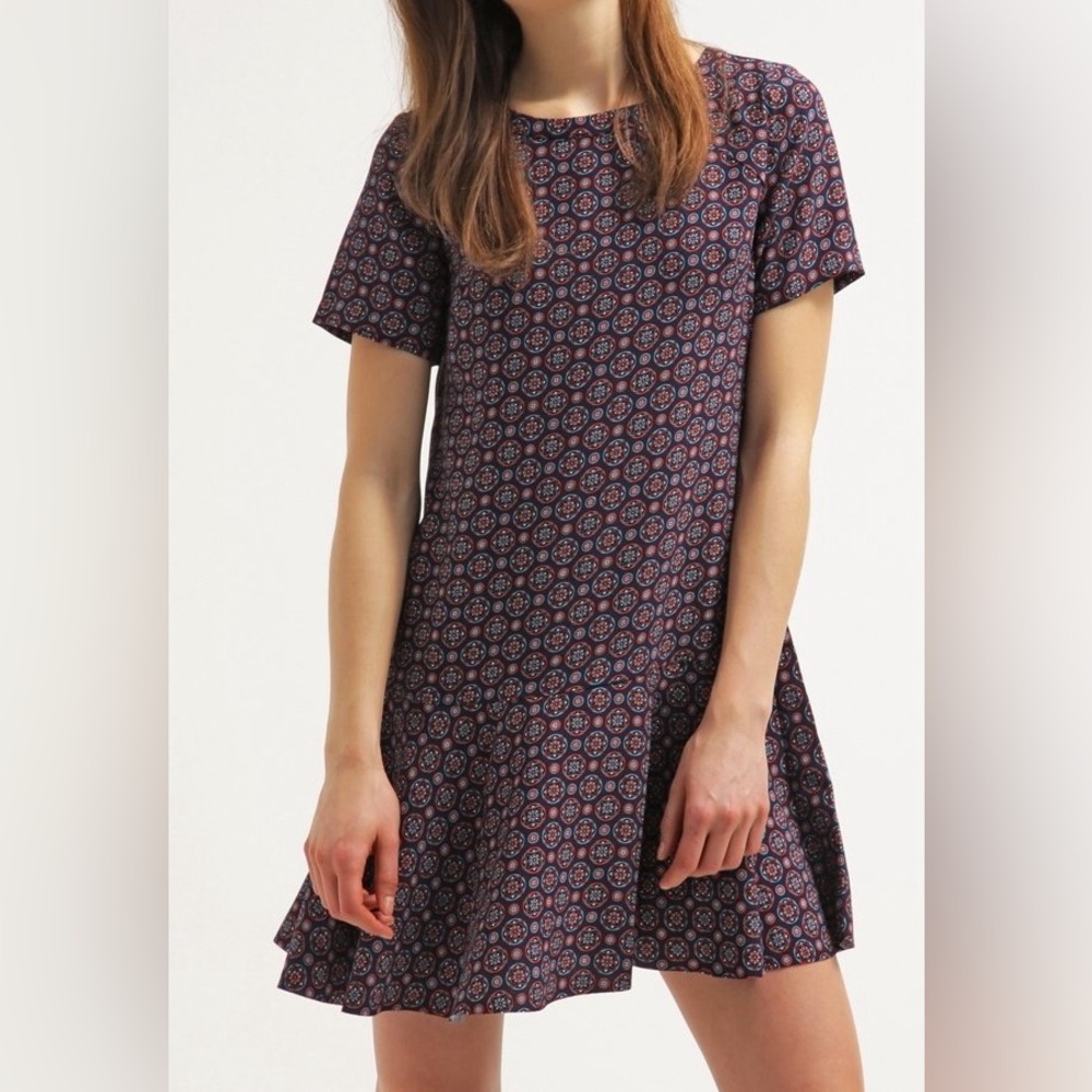 Banana Republic Womens Foulard Flounce Short Sleeve Drop Waist Mini Dress Size 4